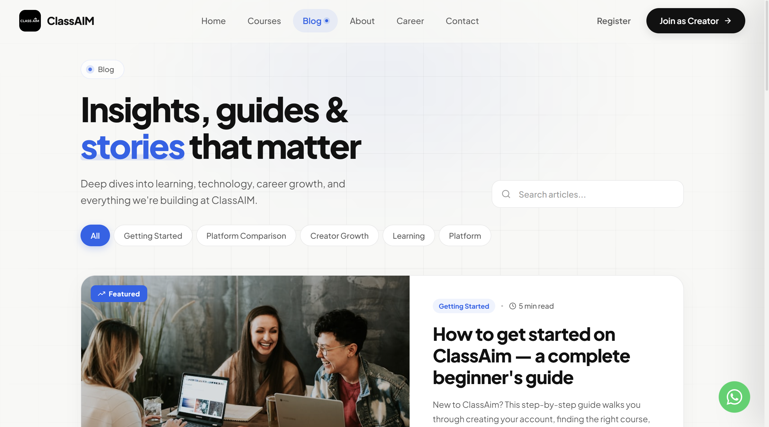 ClassAIM — Lenis smooth-scroll and Framer Motion storytelling