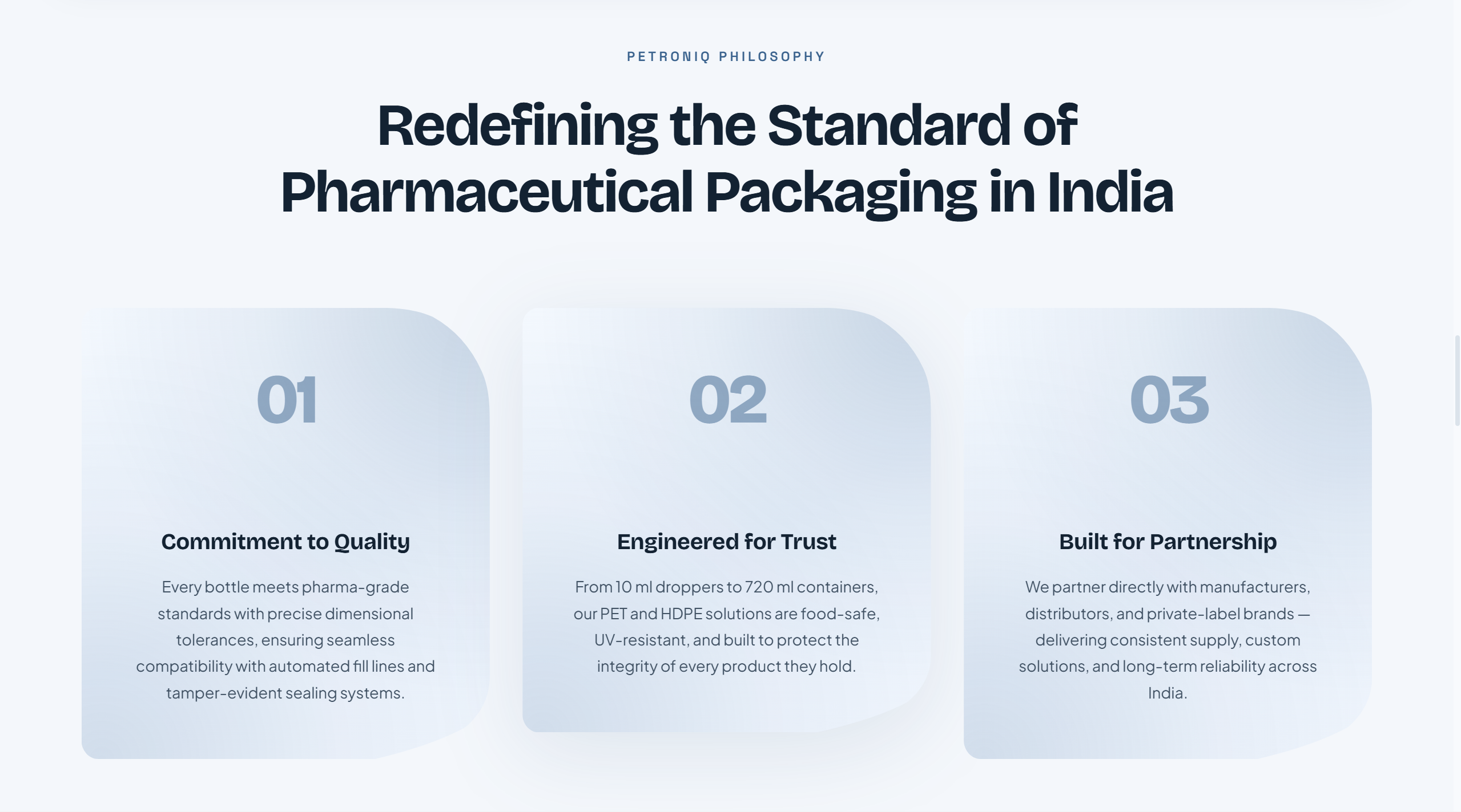 Petroniq Packaging — downloadable catalog section for B2B buyers